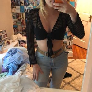 Princess Polly black lace up long sleeve